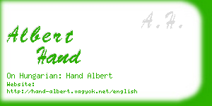 albert hand business card